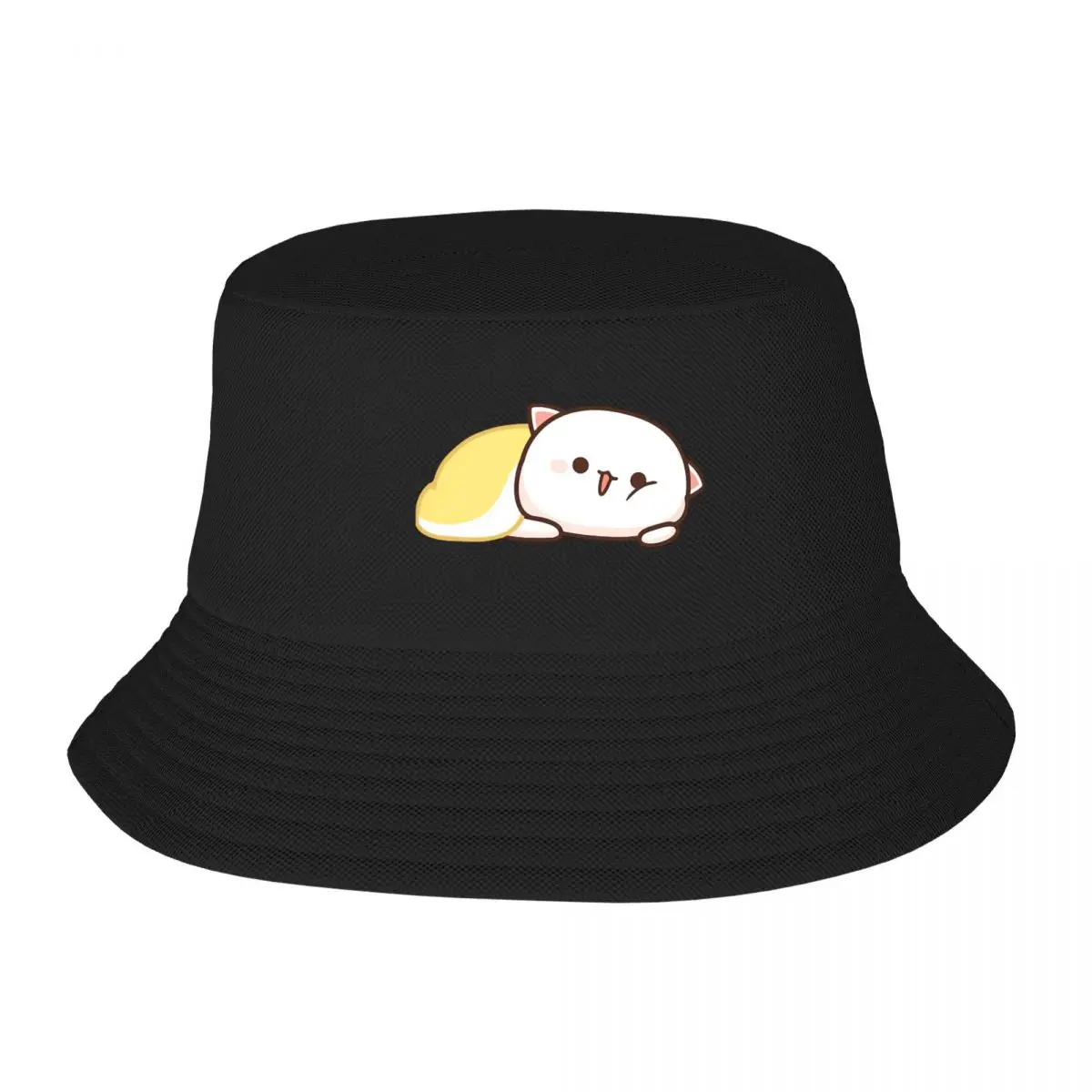 Peach And Goma Mochi Cat Lazy Adult Fisher'S Hat Bob Bucket Hats Uomo Donna Caps Cappello Da Pescatore Girl Boy Hat