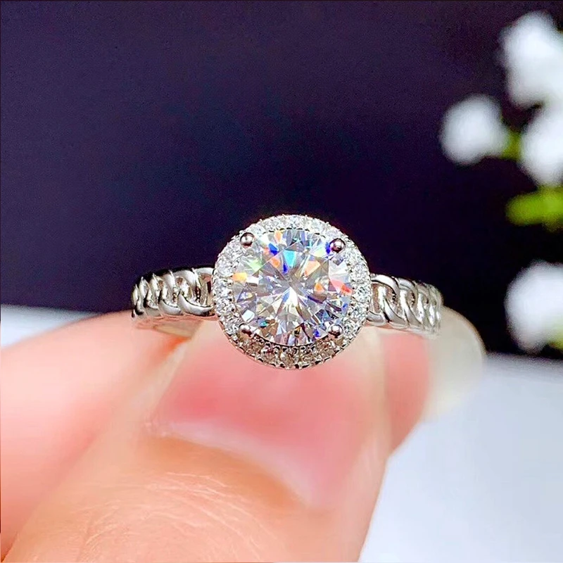 

Luxury Round Cubic Zirconia Women's Rings Fashion Link Band Design Silver Color Finger Accessories for Party Jewelry 2022