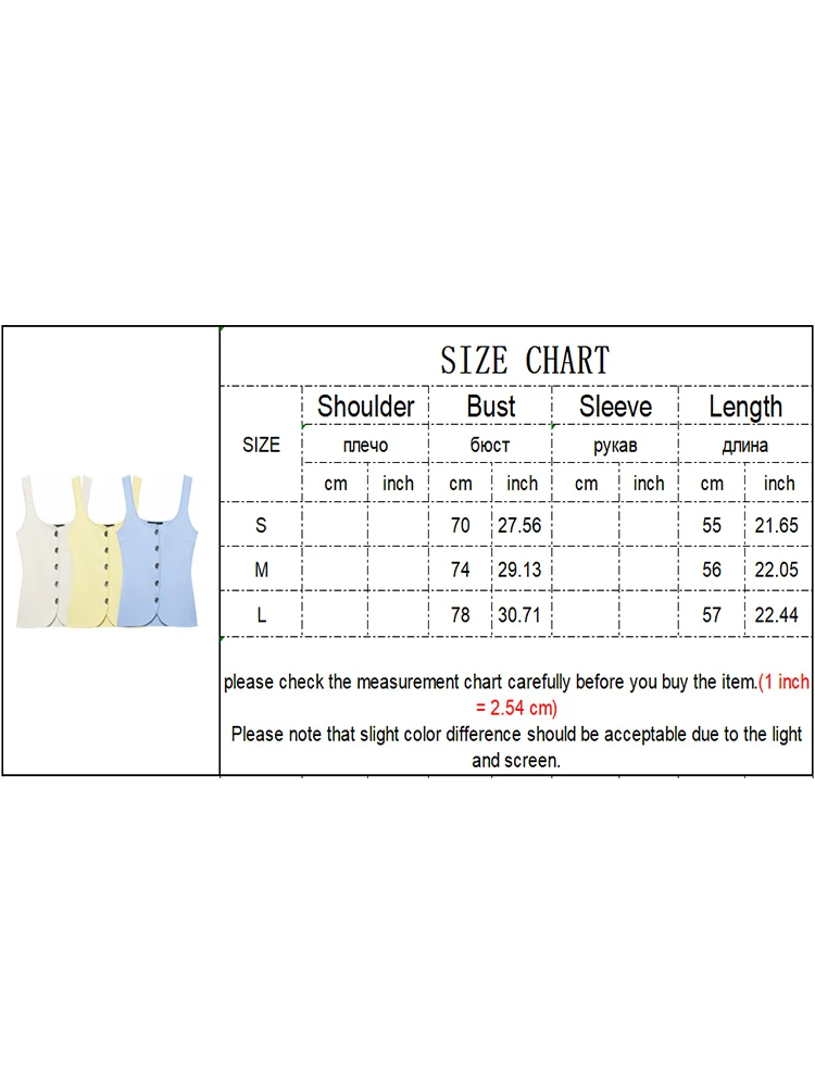 TFMLN 2025 Women Chic Wide Sling Knit Tops Sleeveless Solid Color Single Breasted Camis Tank Lady Slimming Fashion Knitwear