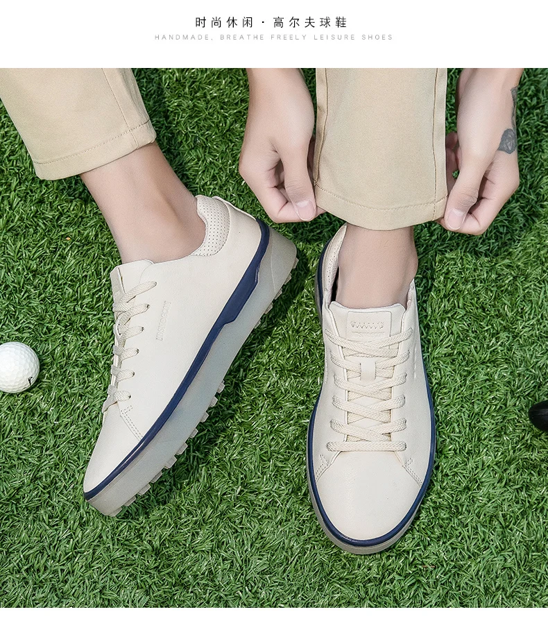 Golf Shoes for Men Women Quality Leather Blue Red Women Walking Flat Sneakers Outdoor Man Professional Golf Shoes Big Size