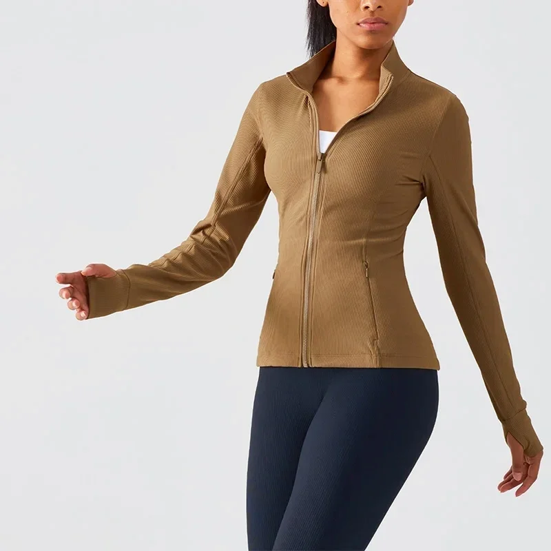 New Horse Riding Equipment Zipper Pocket Sports Top Women's One Piece Finger Waist Stand Collar Fashion Wind Tight Female 4