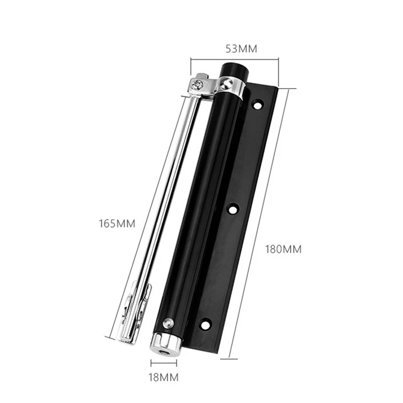 Door Closer Single Spring Strength Adjustable Surface Mounted Mini Automatic Closing Fire Rated Door Hardware 180*165*53mm