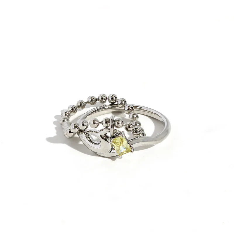 

Vintage Personalized Fashion Double Ring Unisex Silver Punk Open Ring Banquet Jewelry Accessories Gift