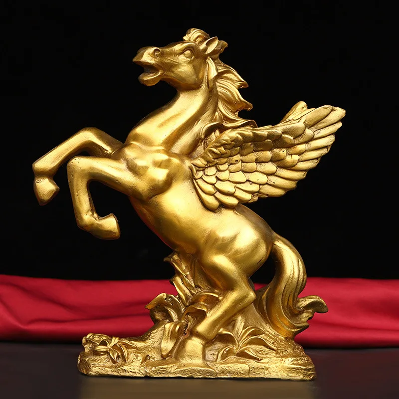 

Guyunzhai Horse Ornament Brass Pegasus Twelve Zodiac Horses Office Table Win Instant Success Furnishings Business