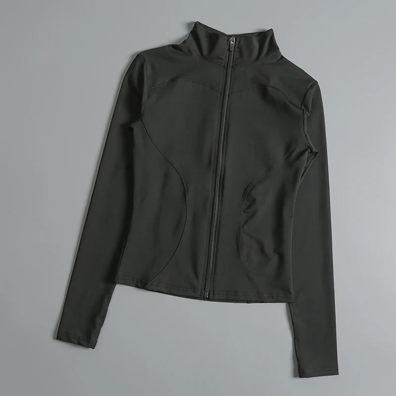Women Zip Fitness Yoga Shirt Long Sleeve Sports Jacket Gym Activewear...