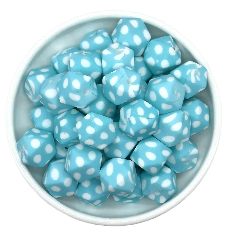 Colorful Hexagon Silicone Beads for DIY Crafts and Decorations (10/20pcs, 14mm)
