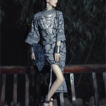 New batik cheongsam ethnic women's clothing and ethnic-style photography wear