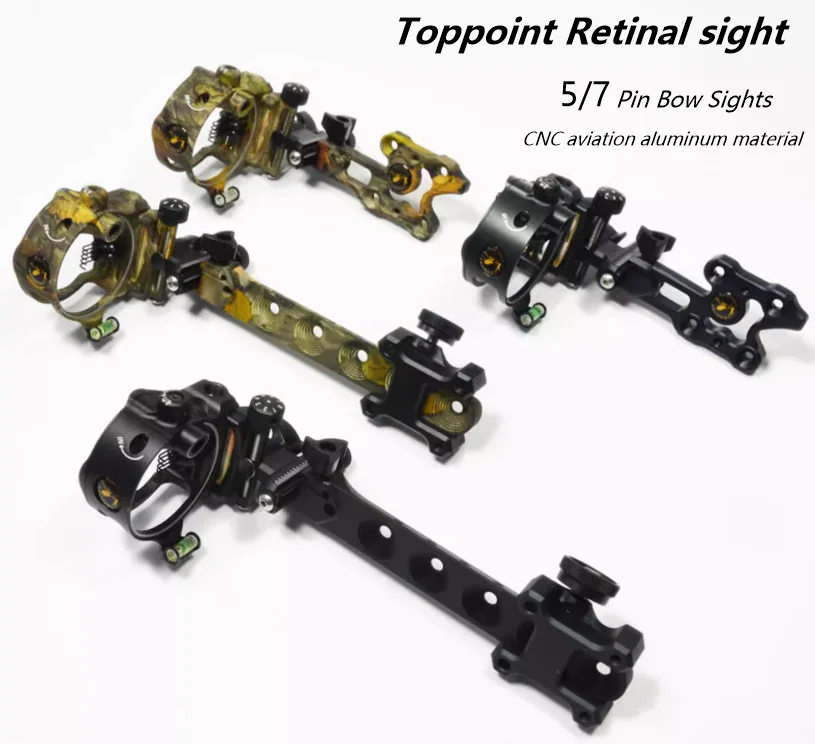 Topoint 5/7 pin DB Series Bow Sights for Compound Bow Archery Hunting