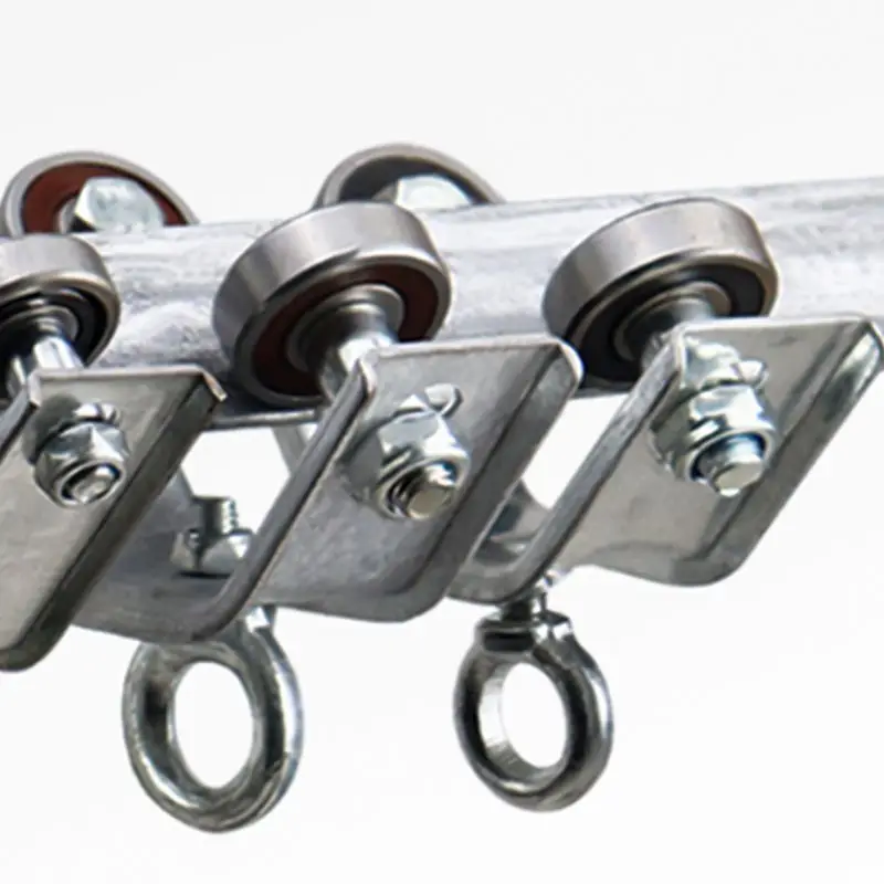 Heavy-duty Pulley Angle Iron Suspension Pulley Support Cable Pulley Circular For Industrial Machines Rail Wire Rope 1pc 3