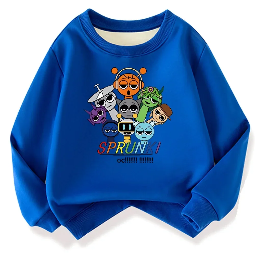 Hot Sprunki Hoodie Fashion Kids Incredibox Hoodie Warm Sweatshirts Children's Winter Soft Clothing Cartoon Cotton Thick Hoodie 5