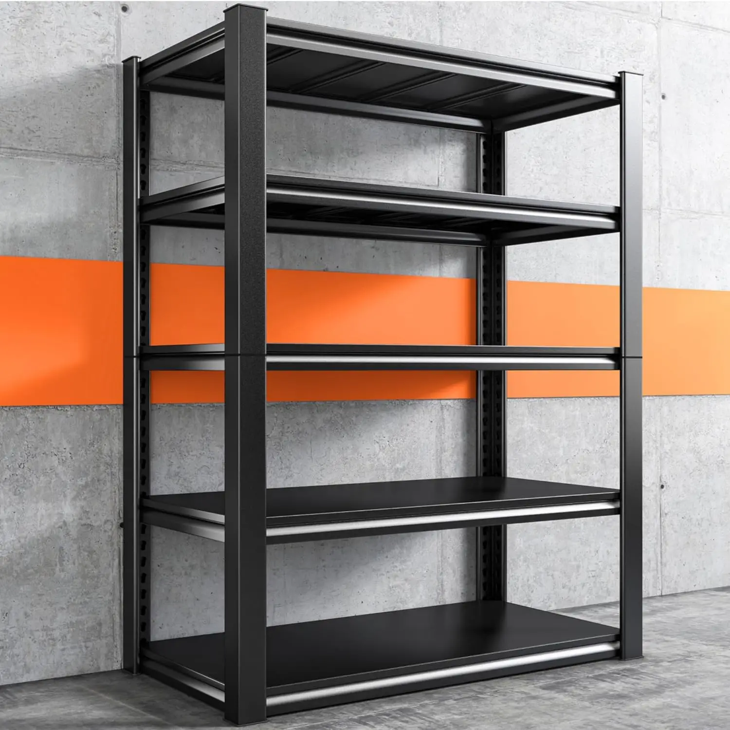

40"W Garage Shelving Heavy Duty Storage Shelves Load 2000Lbs Adjustable Garage Shelving 5-Tier Metal Shelving Unit
