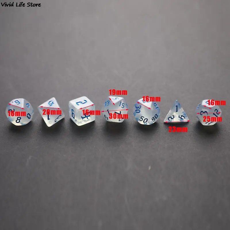 Enchanting Iridescent Glitter Polyhedral Dice Set