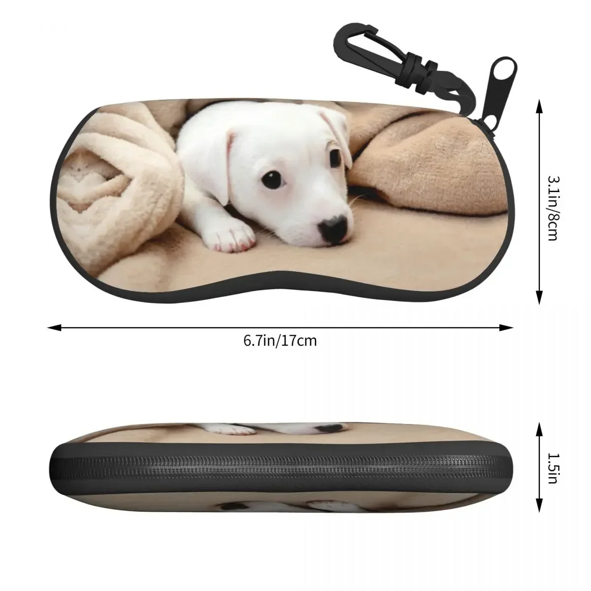 Glasses Case Cute Doggy Portable Zipper Unglasses Cover Storage