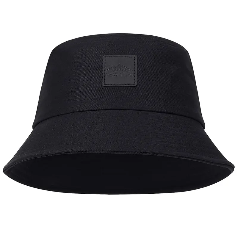 Unisex New York Leather Label Fashion Bucket Hat - Outdoor Casual Sunscreen Cap