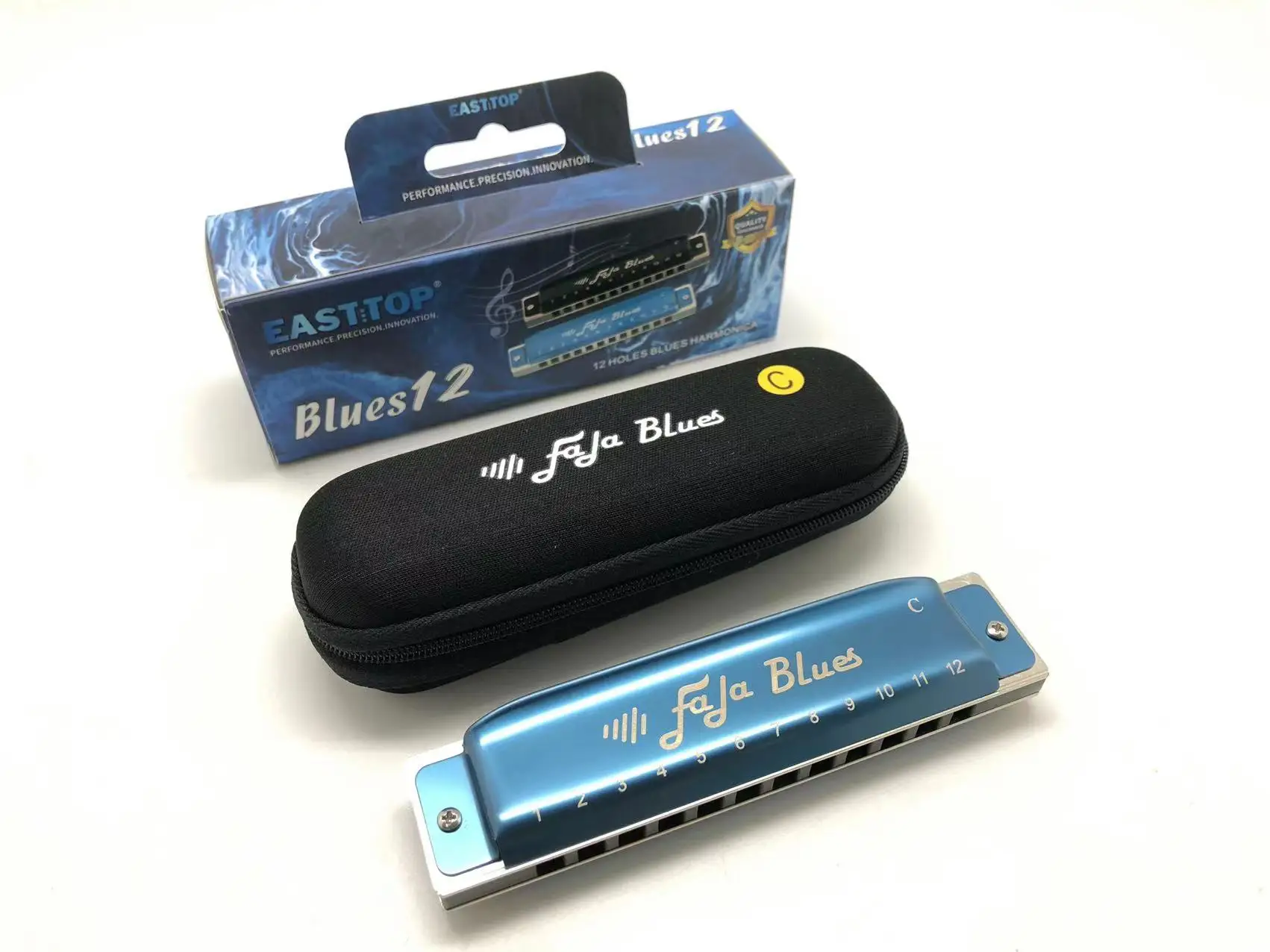 EASTTOP FALA 12 hole blues professional harmonica AL comb