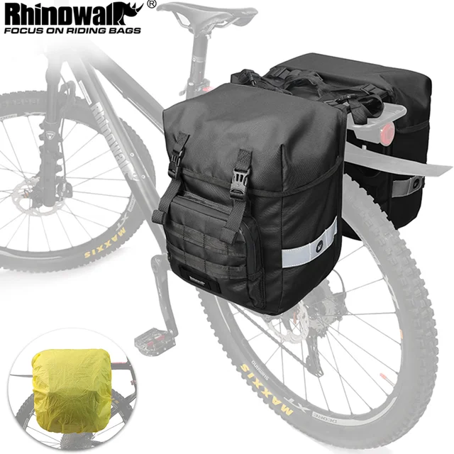 Rhinowalk Bike Bag 40L Waterproof Bicycle Tail Pannier Bag With Rain Cover  Large Capacity Bicycle Double Side Rear Rack Luggage - AliExpress