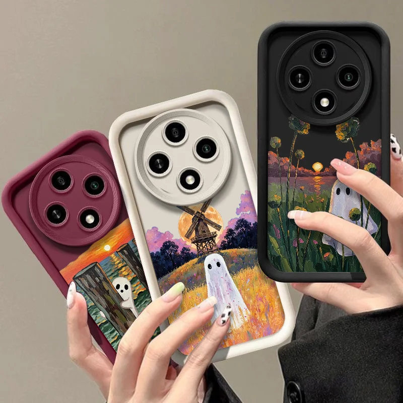 Abstract Cute Ghost Pattern Halloween Soft Phone Case Cover