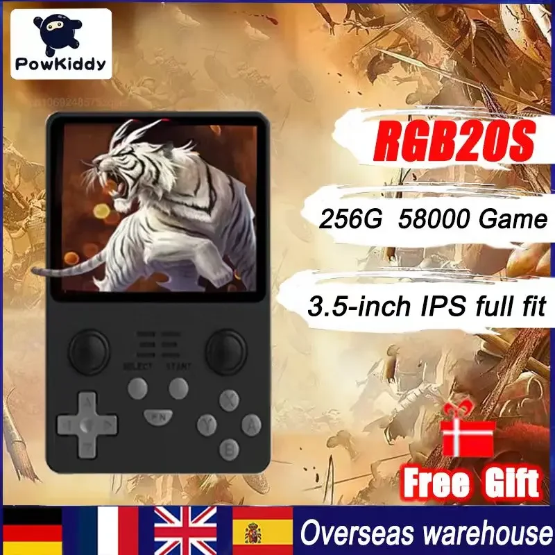 2023 Powkiddy Rgb20S Console Di Gioco Retrò Sistema Open Source Console Per Videogiochi Portatile Con Schermo Ips Da 3.5 Pollici 256G Con 58000 Giochi