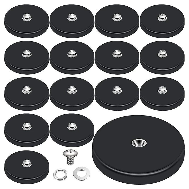 

16 Pack Rubber Coated Magnet Neodymium Magnet Base Anti Scratch Magnet With Rubber Coating