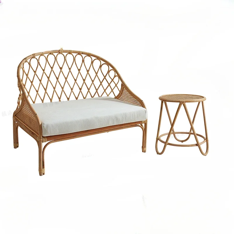 

Balcony Leisure Chair Rattan Woven Japanese Entry Lux Retro Small Sofa B & B Summer Armchair