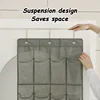 24/28 Grid Wall-mounted Sundries Shoe Organiser Fabric Closet Bag Storage Rack Mesh Pocket Clear Hanging Over The Door Cloth Box 4