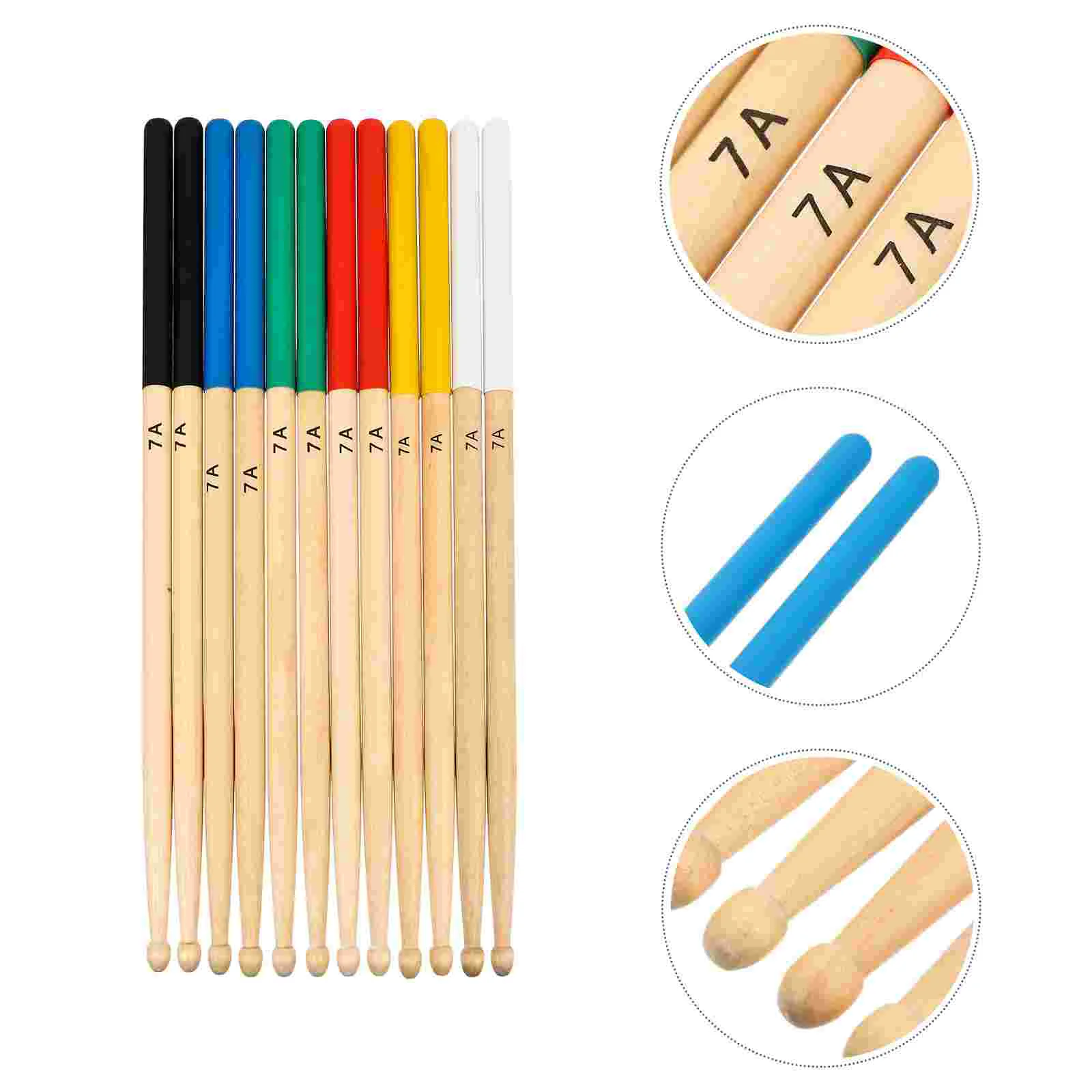 

6 Pairs Drum Stick Professional Sticks Percussion Drumsticks Major Wood Maple Hammer