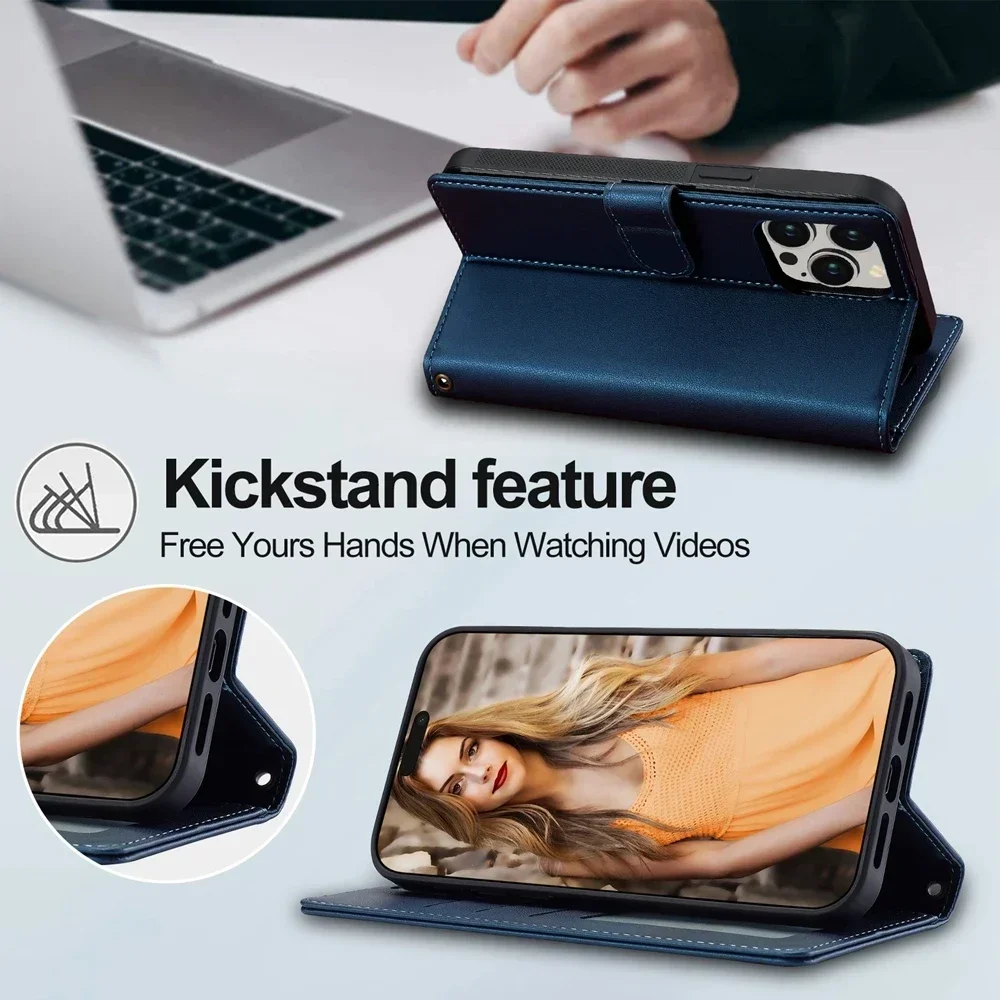 Deluxe 2-in-1 Removable Flip Leather Wallet Case with Magnetic Closure and Card Slot