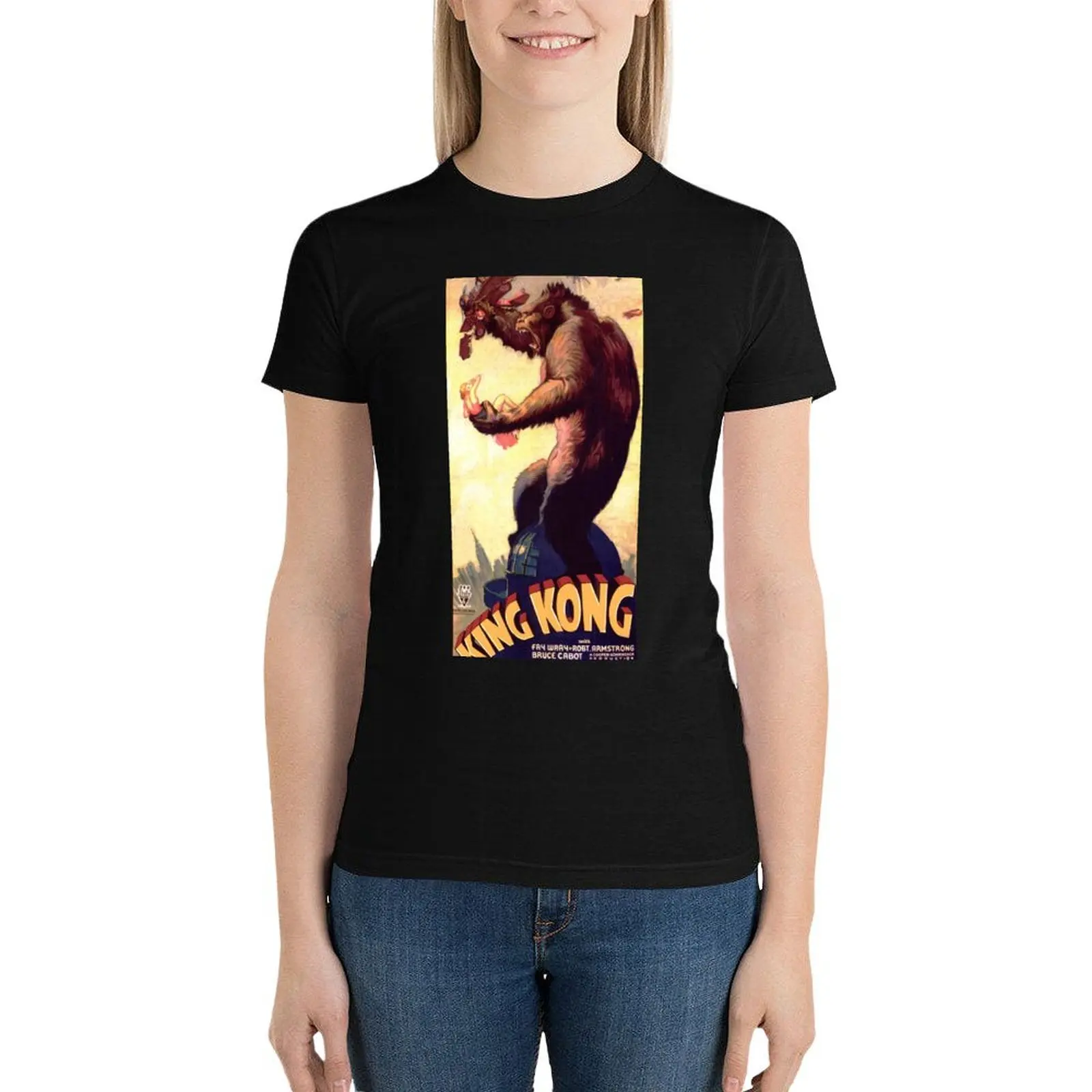 

King Kong movie poster T-Shirt kawaii clothes funny oversized aesthetic clothes t-shirts for Women pack