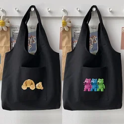 Woman Bag Shopping Bag Commuter Shoulder Bag Handbag Casual Cartoon Bear Pattern Printing Lady Large-capacity Vest Bag Tote Bag
