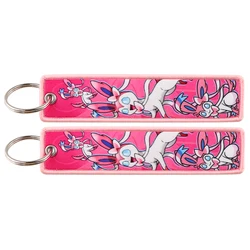 Kawaii Cartoon Embroidered Keychain - Cute Key Tag (15)