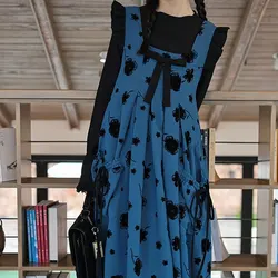 Printing O-neck Long Sleeve Women's Clothing Pullovers Two-piece Suit Casual Korean Sweet Patchwork Bow Preppy Style Vintage