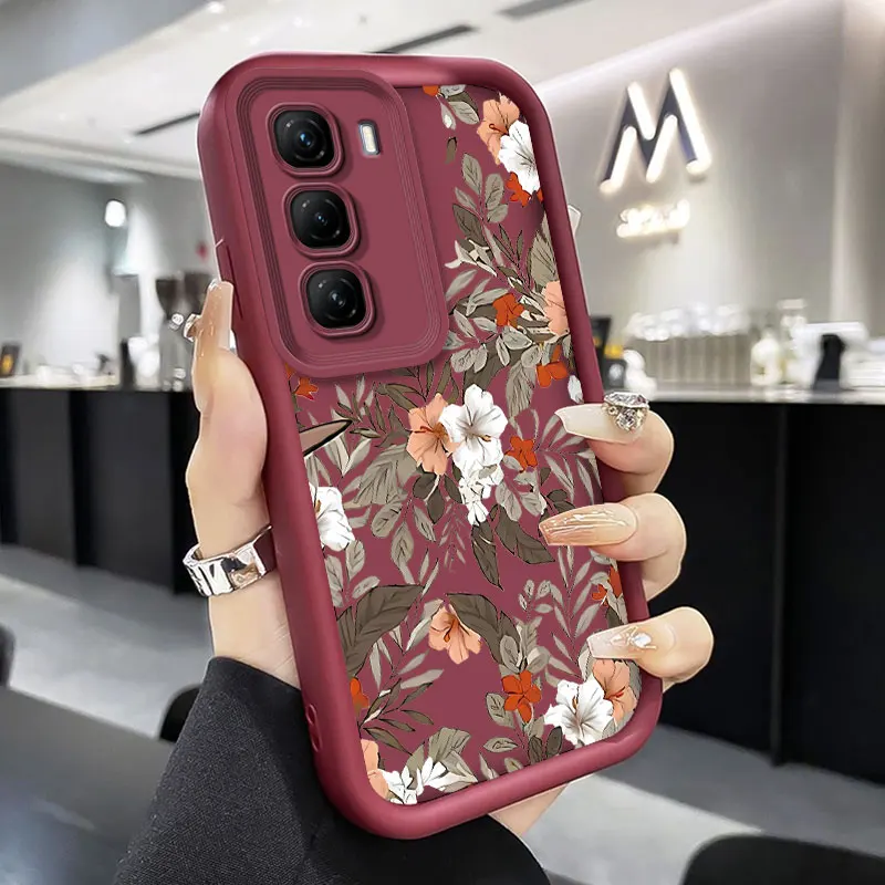 Floral Print Silicone Phone Case with Camera Protection