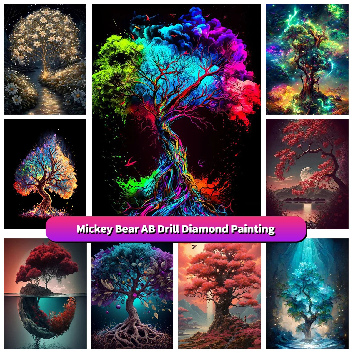 

Fantasy Tree 5D AB Drills Diamond Painting Fantasy Forest Landscape Mosaic Cross Stitch Embroidery Sets Creative Handmade Gift
