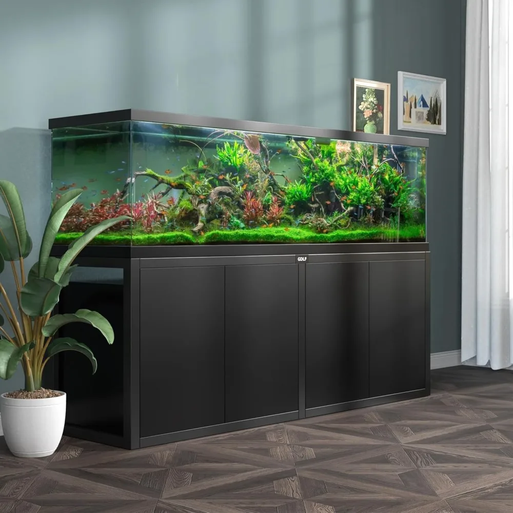 Fish Tank Stand Heavy Duty Metal Aquarium Stand Power Outlet Cabinet For Fish Tank Filters 125-150 Gallon