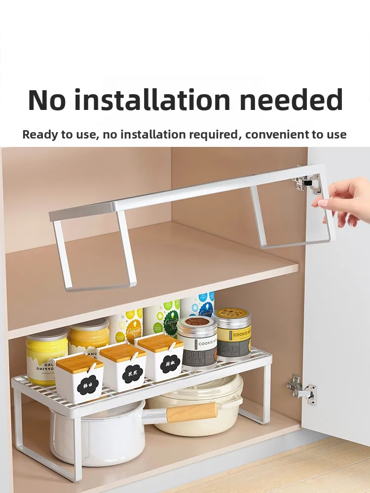Kitchen Storage Ra Countertop Bowl Plate Pot Utensil Organizer Cabinet Inner Multi-layer elf Seasoning Tabletop Storage