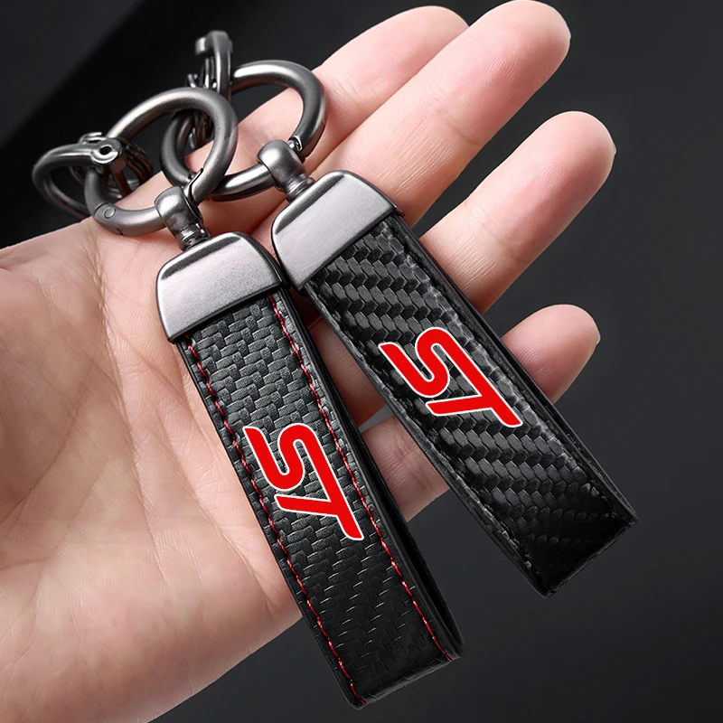 Premium Leather Car Keychain with 360-Degree Rotating Zinc Alloy Design