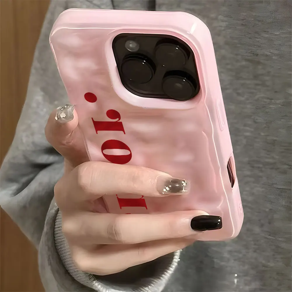 Minimalist Art Text Shockproof Wave Texture Phone Case