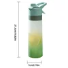 Gradient Frosted Straw Plastic Spray Mug Large Capacity Drinking Water Bottle Exercise Outdoor Sports Portable Handheld Cups 6