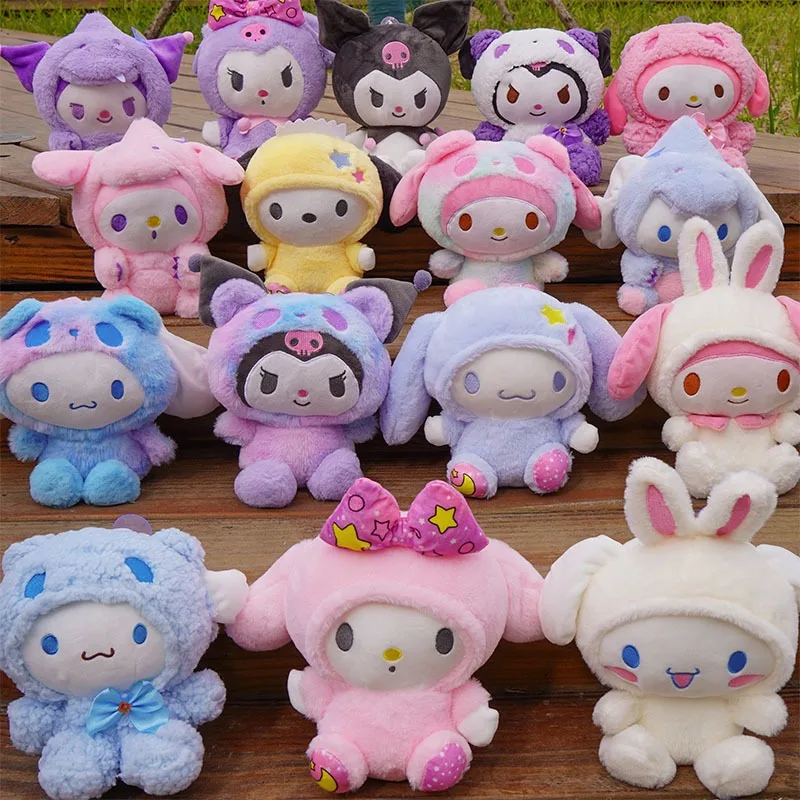 

New Sanrio Colorful Plush Toy Cute Hello Kitty Cinnamoroll Kuromi My Melody Soft Stuffed Dolls Pendant Girl Kid Birthday Gift