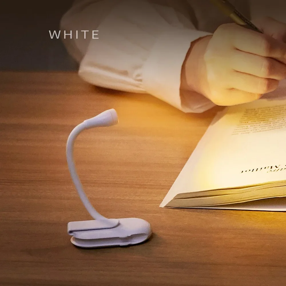 Steplessly Dimmable LED USB Book Lamp with 3 Color Modes