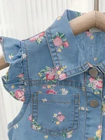 Ensemble deux pièces pour bébé fille, nouveau style étranger, Section fine, manches volantes, imprimé Floral, Short à manches courtes, été 2025 6