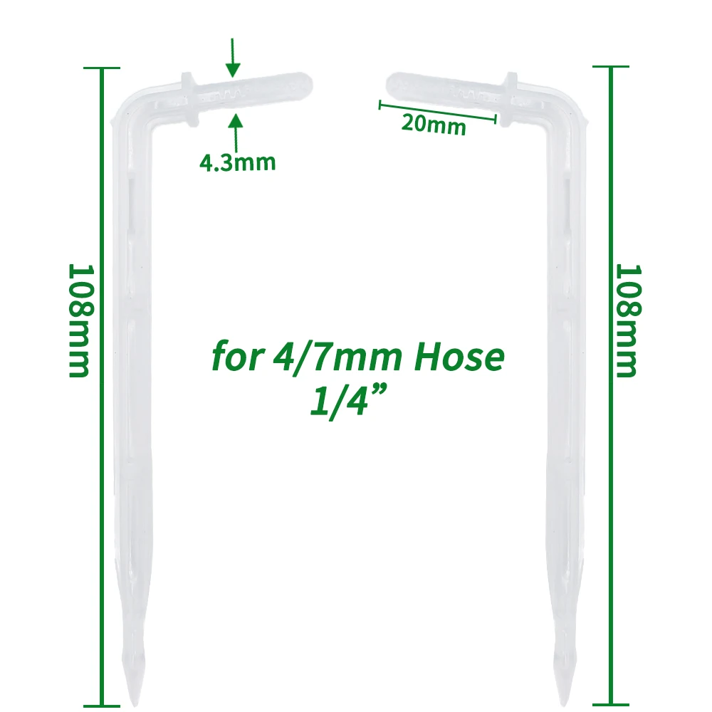 50x Garden 4/7mm Hose Transparent Bend Arrow Dripper 1/4'' Drip Emitter Water Saving Sprinkler Micro Irrigation Greenhouse 3
