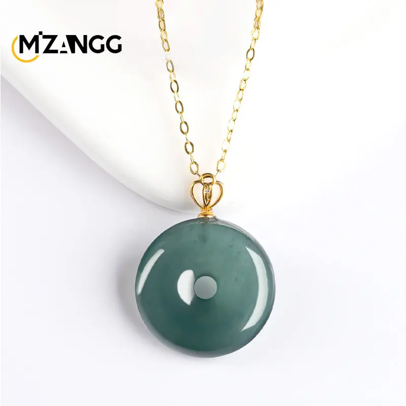 HighgradeNaturalAGoodsJadeiteBlueWaterSafeandSoundBucklePendant18KGoldInlay.jpg