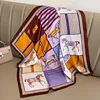 2023 Design Fashion Square Silk Scarf Women Hairband Printed Small Satin Shawls Foulard Neckerchief Female Headbands Bandana 5