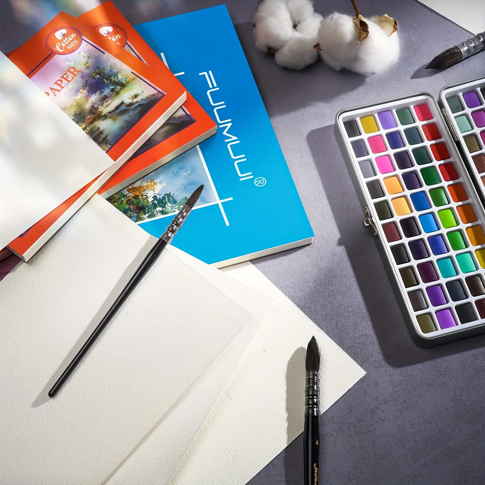 Watercolor Paper- 30 Sheets 5 x 8.5-inch Cold Pressed Watercolor Pad - 140LB/300GSM Art Paper Block for Watercolor Gouache Ink 4
