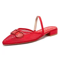 2025Women's Shoes Fashion Classic Pointed Design Female Commuting Flat Shoes Summer Popular Hollow Design Ladies Low Heel Shoes 1