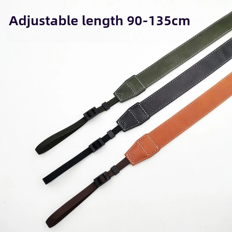 PU Leather Camera Shoulder Strap, Retro Style Universal Neck Lanyard