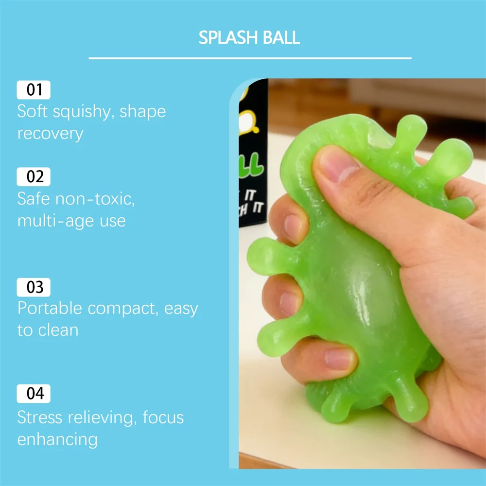 Schylling Needoh Splash Ball Sensorisch Fidget Stressverlichtende Zachte Kubus Anti-Angst Knijpobject voor Concentratie ADHD_voghion.com