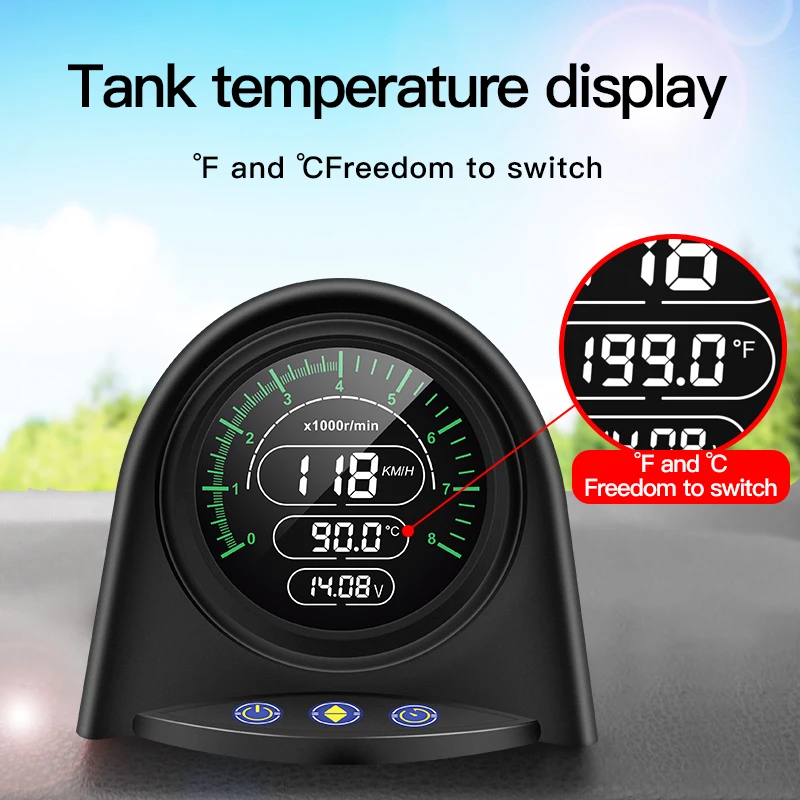 Vjoycar Ʈ º ǻ ڵ OBD2  HUD RPM . ڵ  ׼  溸 Ư 