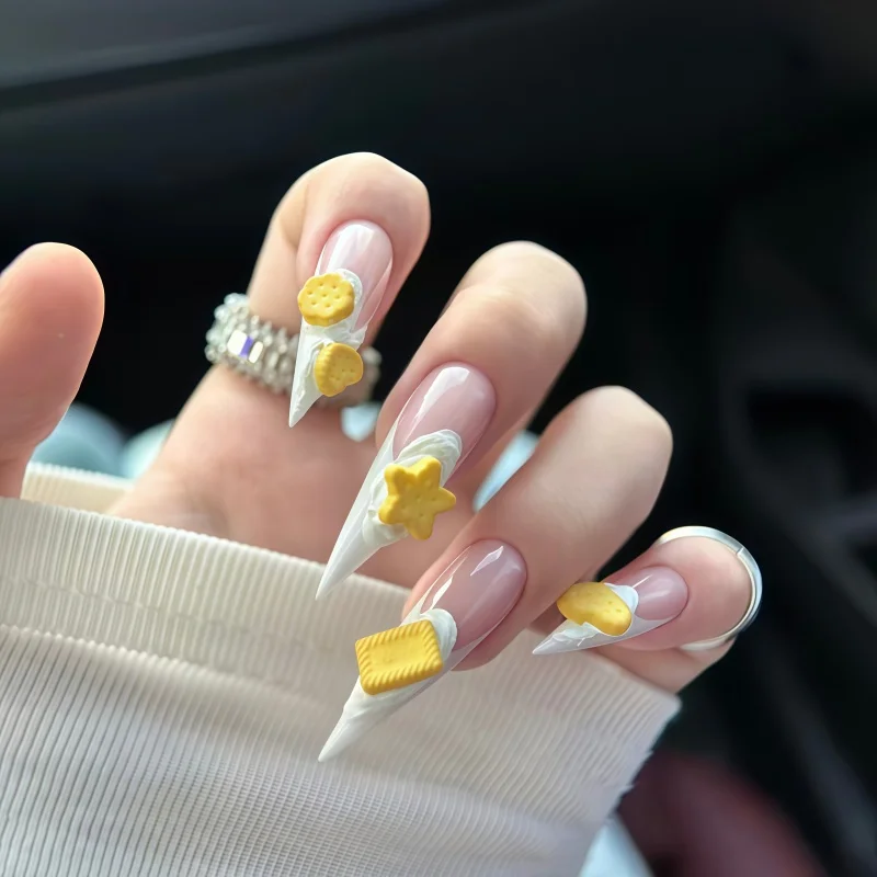 귀여운 동물 네일아트 & 쿠키 베이킹 몰드 세트 - 강아지 & 토끼 모양 투명 실리콘 미니 장식품 (공예용)